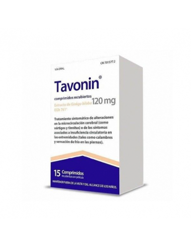 TAVONIN 120 MG 15 COMPRIMIDOS...